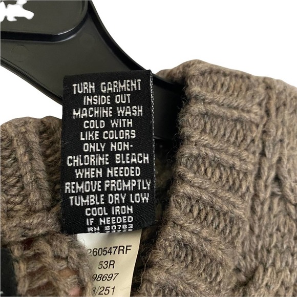 MODA INTERNATIONAL | Taupe Long Sleeve Cable Knit Wool Blend Sweater Dress - Picture 15 of 16